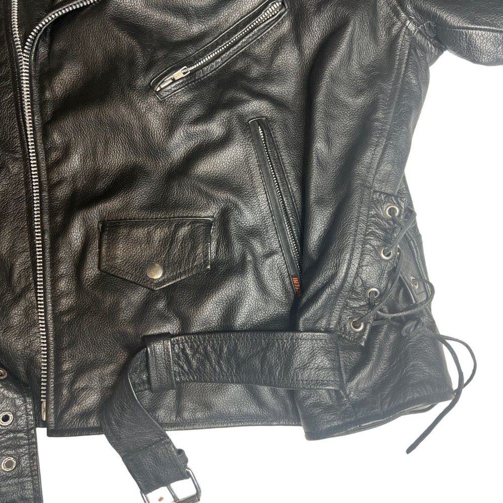 Interstate Leather Men's Motorcycle Leather Jacket Size 54 (XL) - Picture 6 of 16